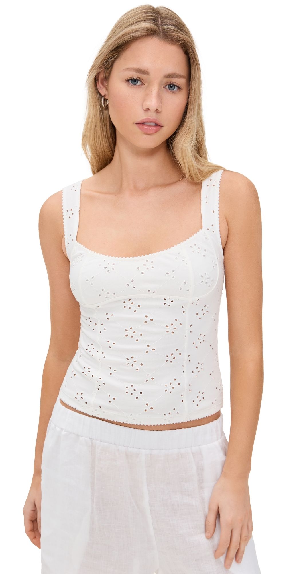 Free People Full Bloom Eyelet Cami Ivory S