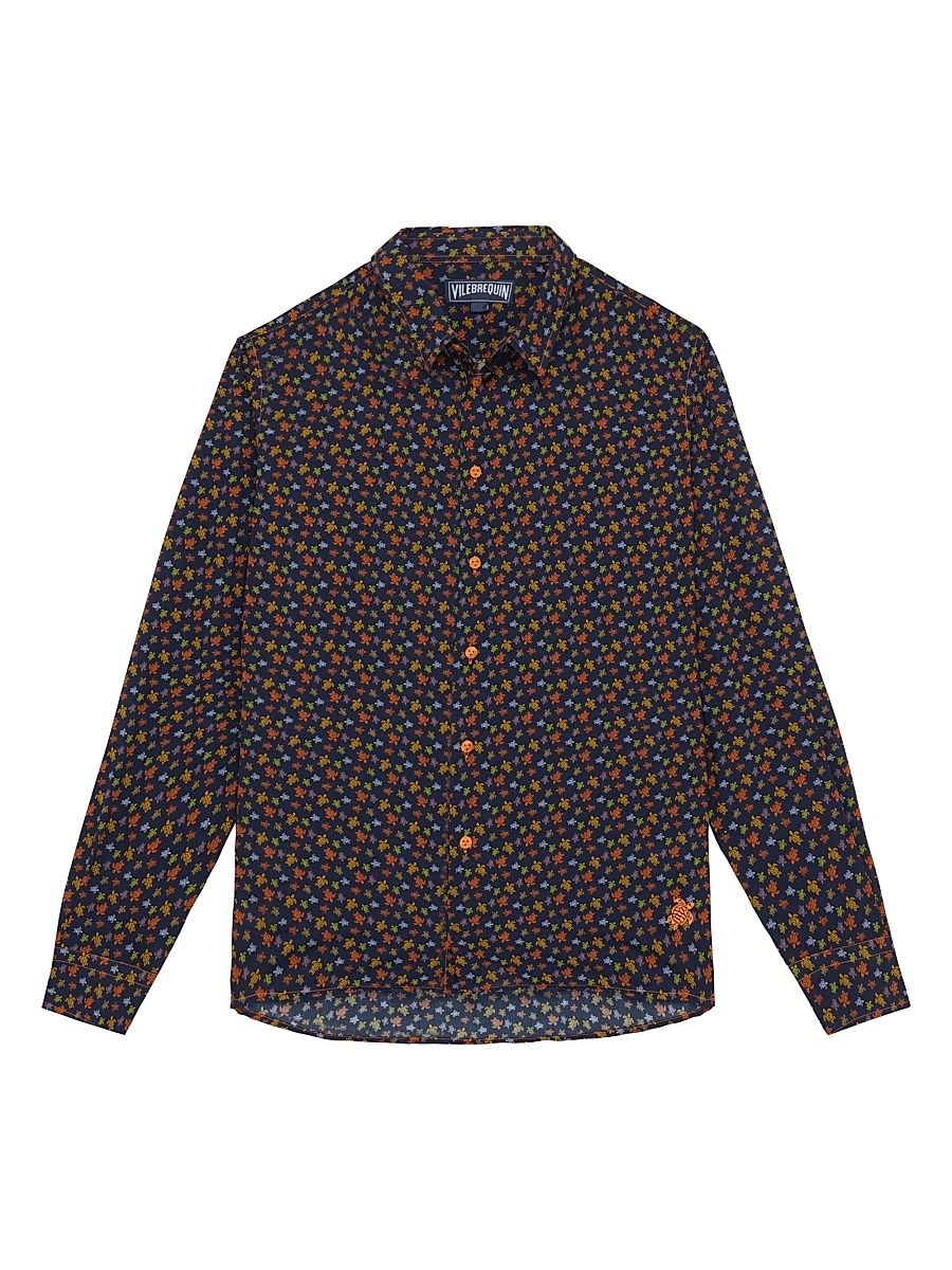 Men's Ronde Des Tortues Button-Front Shirt - Vitamine - Size XXXL
