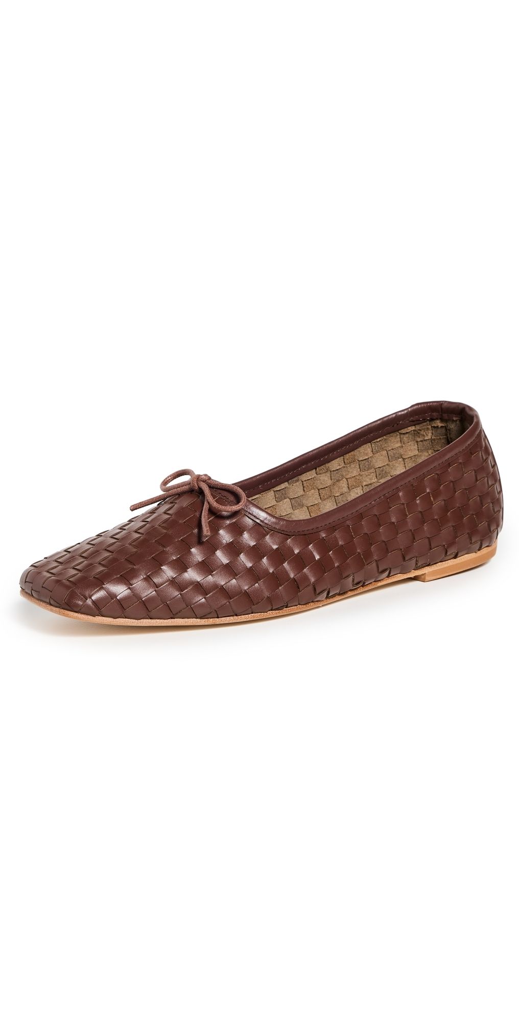 Freda Salvador Jada Flats Umber Closed Woven Calf 5