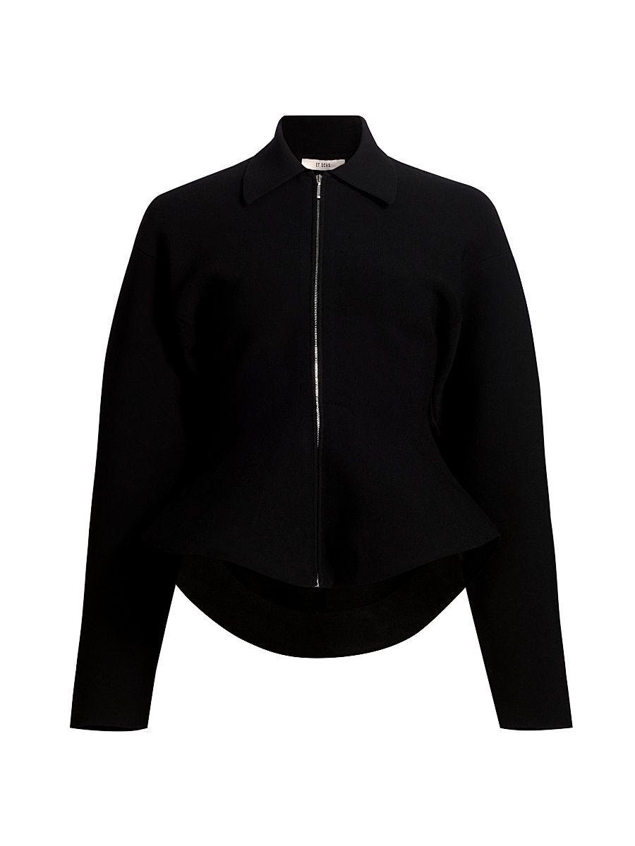 Women's Daphne Knit Zip-Front Jacket - Black - Size XL