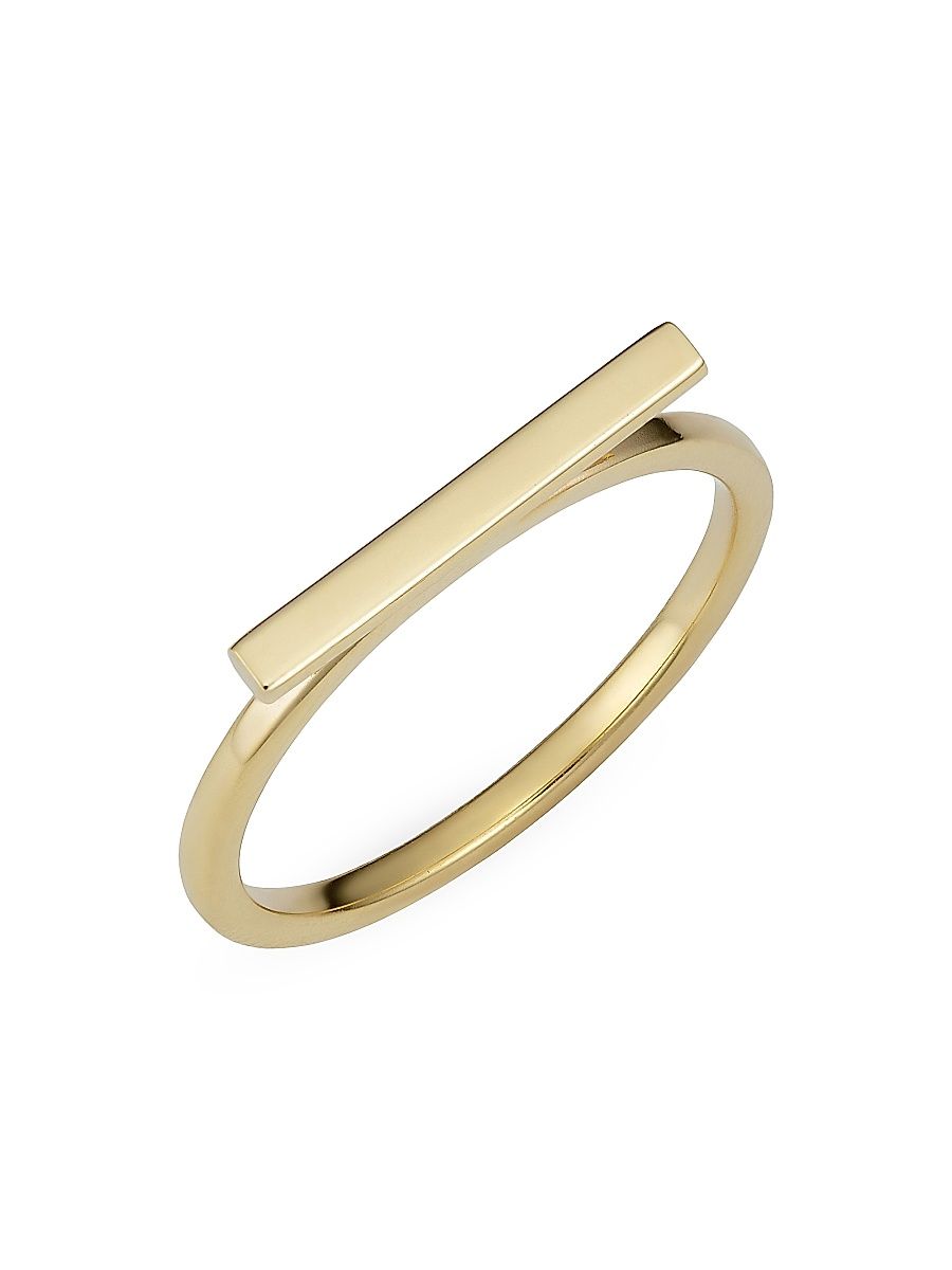 Women's 14K Yellow Solid Gold Brooklyn Bar Ring - Yellow Gold - Size 9