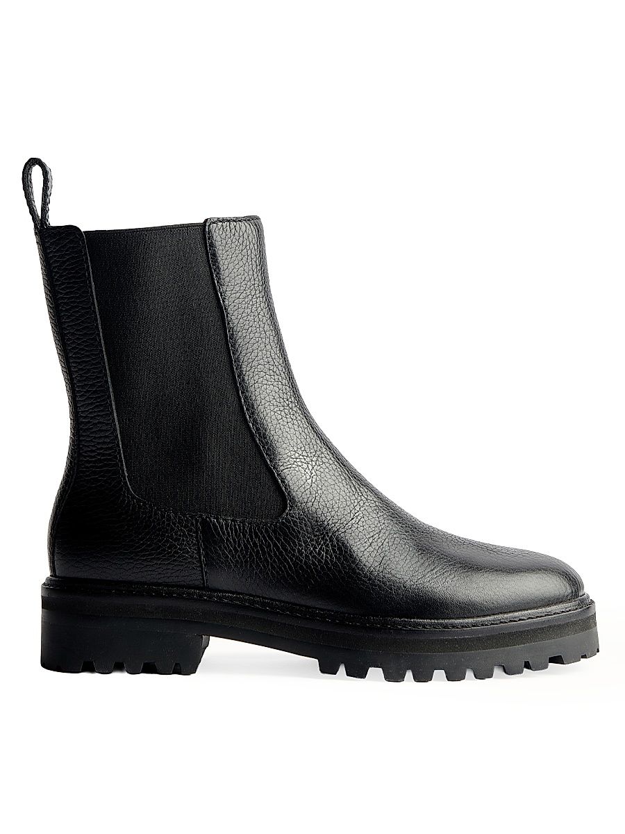Women's Katerina 30MM Leather Chelsea Boots - Black Tumbled - Size 5.5