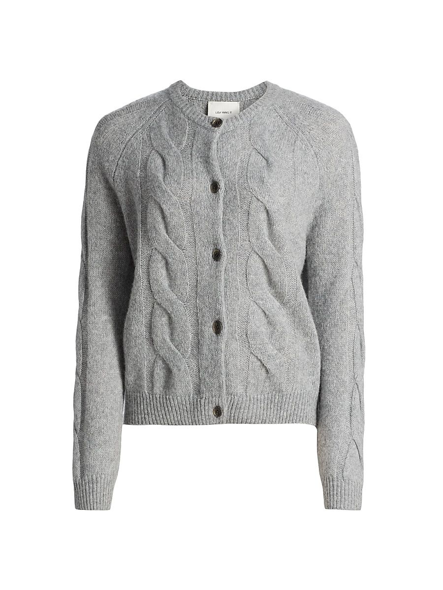 Women's Gwyneth Cashmere-Silk Cardigan - Cloudy - Size Medium