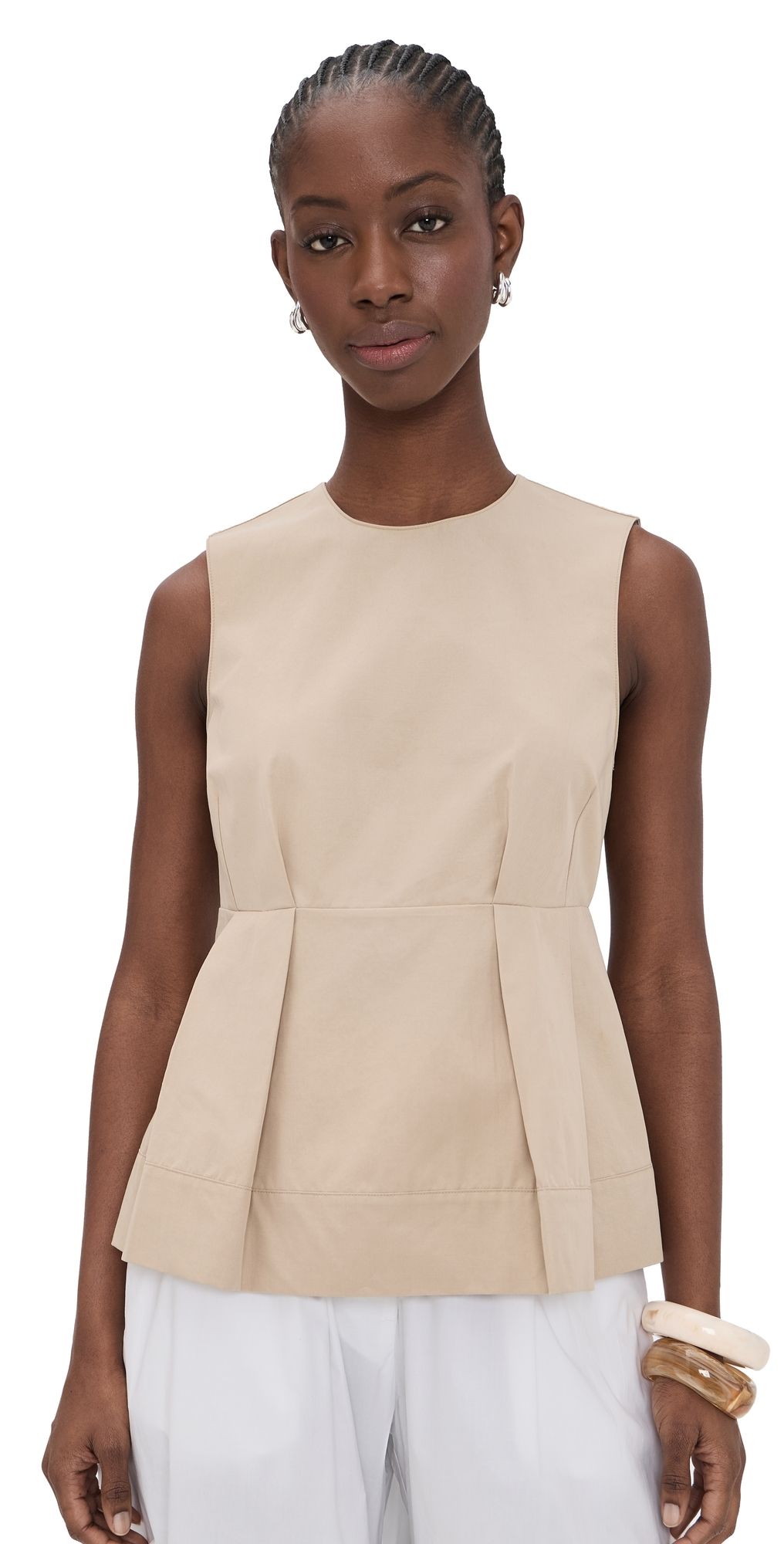 Vince Crew Neck Paneled Top Wheatstone 00