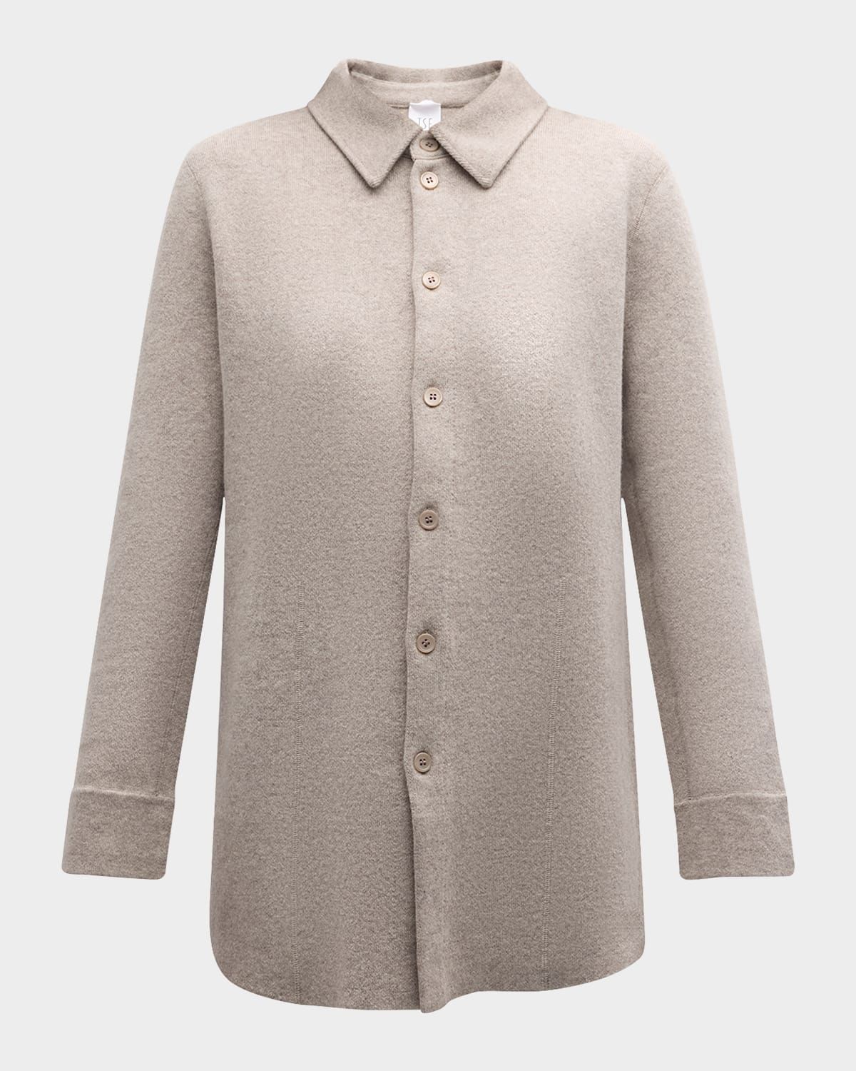 Cashmere Button-Down Knit Shirt