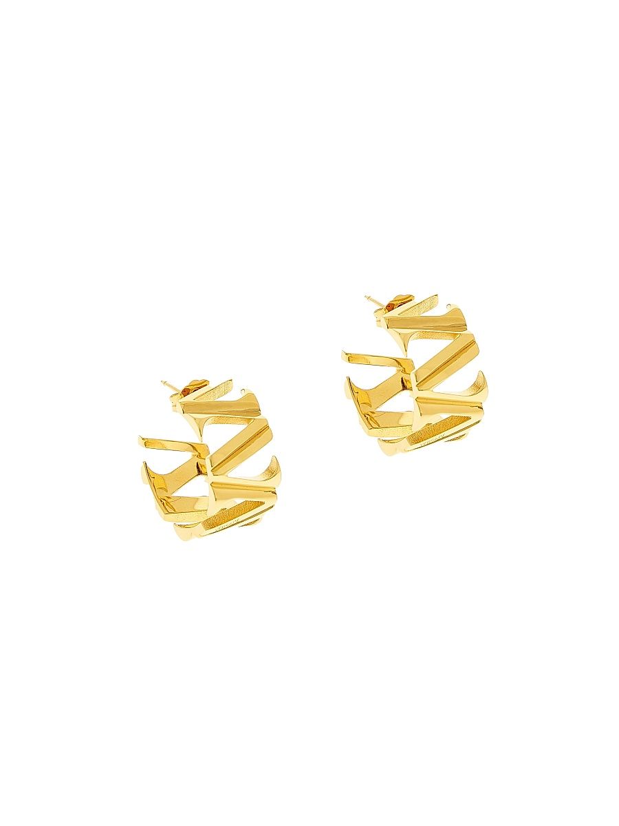 Women's V Goldtone Hoop Earrings - Versace Gold