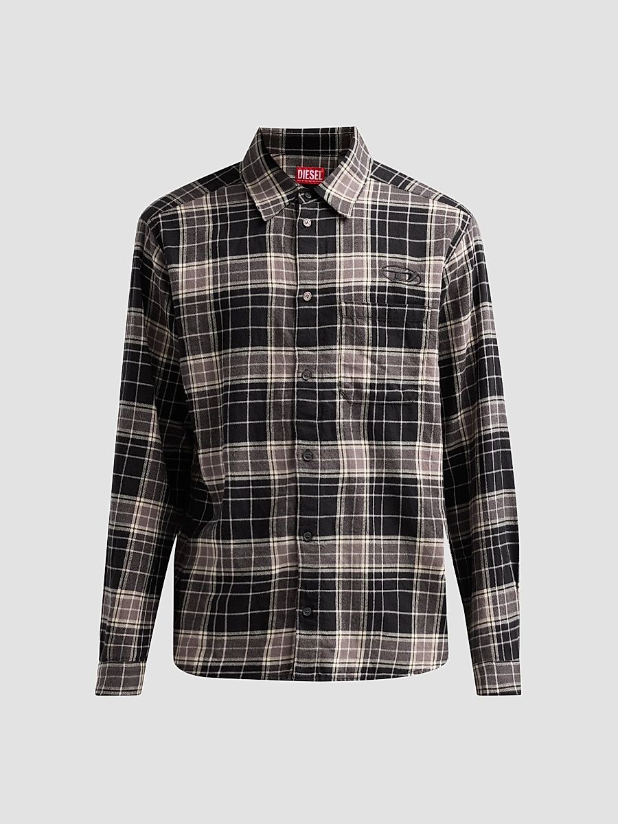 Men's Simply Plaid Flannel Shirt - Black - Size 46