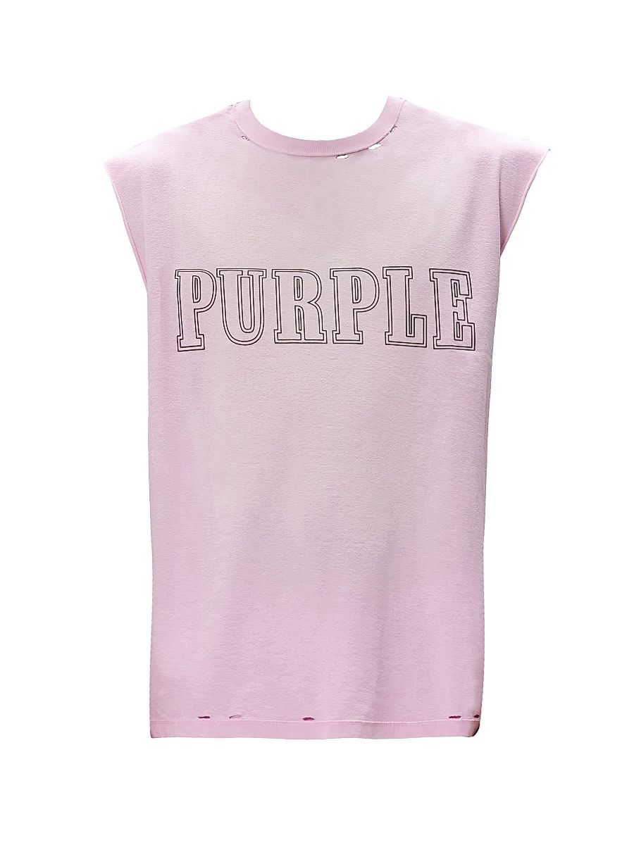 Men's Logo Textured Cotton Tank - Pink - Size XXL