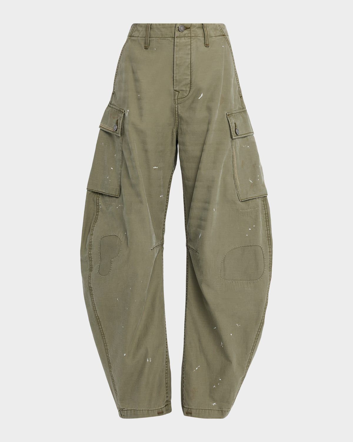 Barrel-Leg Cargo Pants