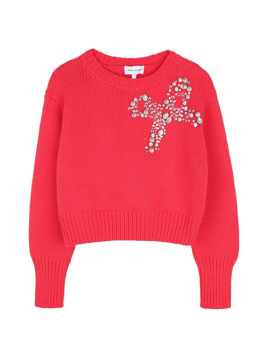 Marc Jacobs Girl's Little Girl's & Girl's Embellished Crewneck Sweater - Poppy - Size 4