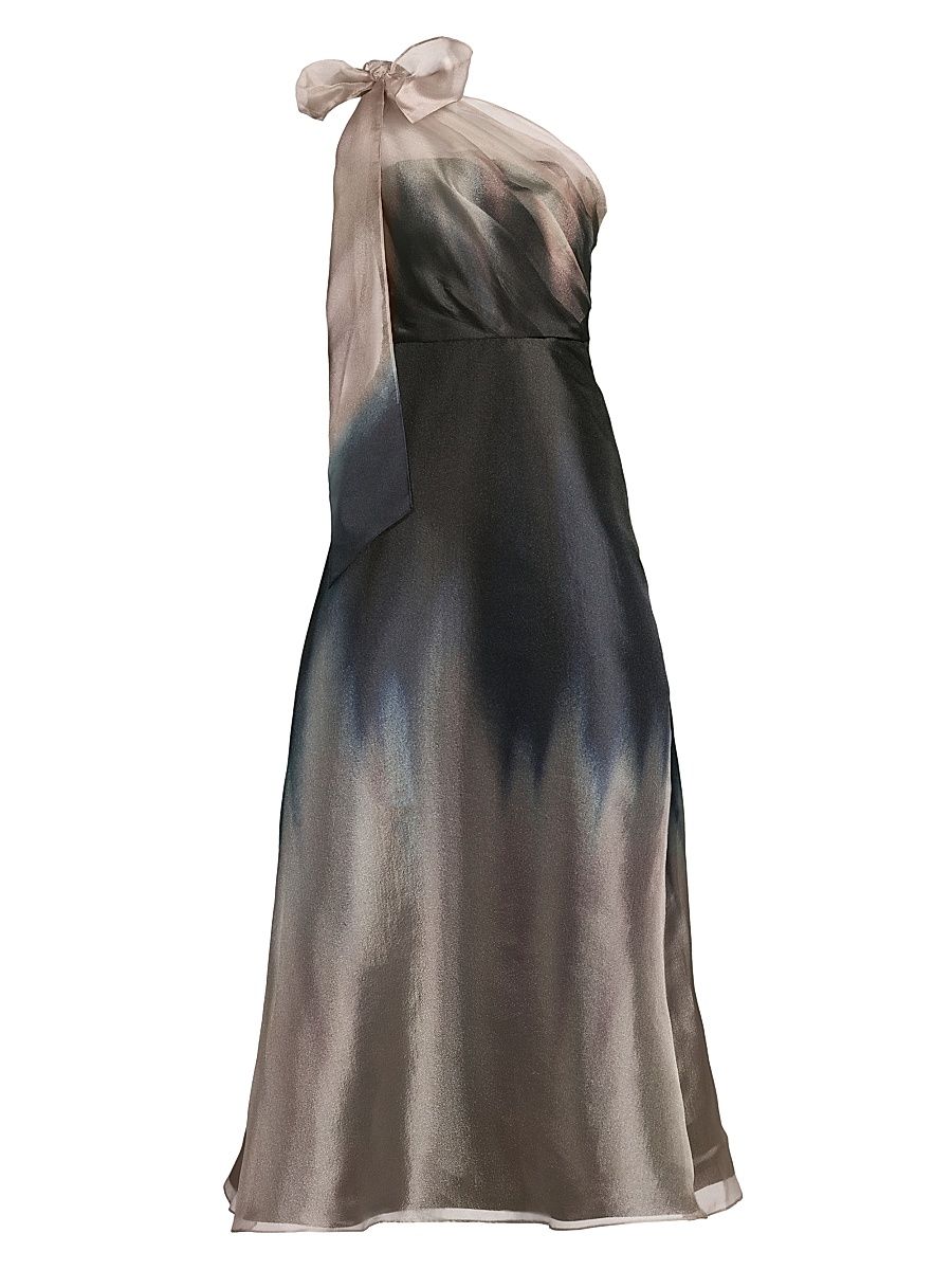 Women's Victoria Ombré Organza One-Shoulder Gown - Black - Size 6