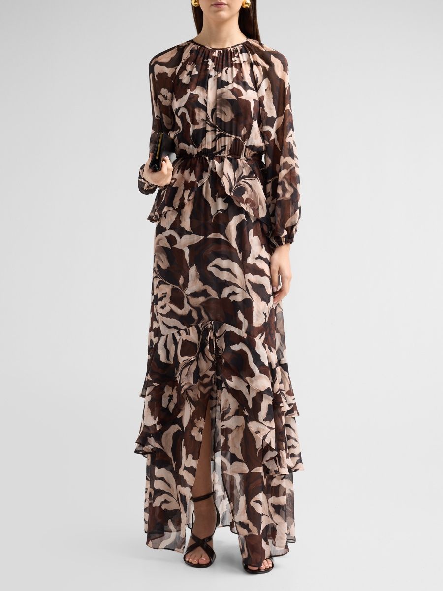 Misa Los Angeles Women's Sanaz Printed Maxi Dress - Chocolate Swirl - Size XXS
