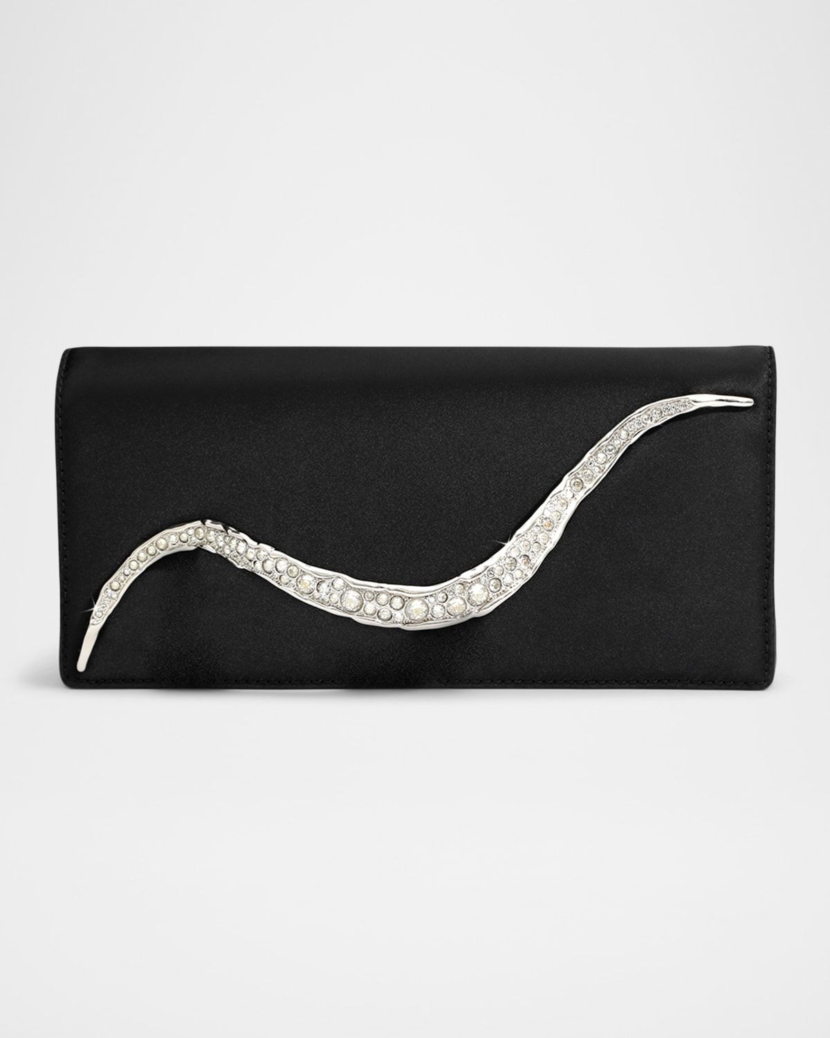 Crystal Curve Recycled Satin Clutch Bag