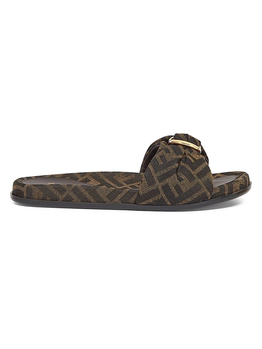 Women's FF Monogram Slides - Tobacco - Size 11.5 Sandals