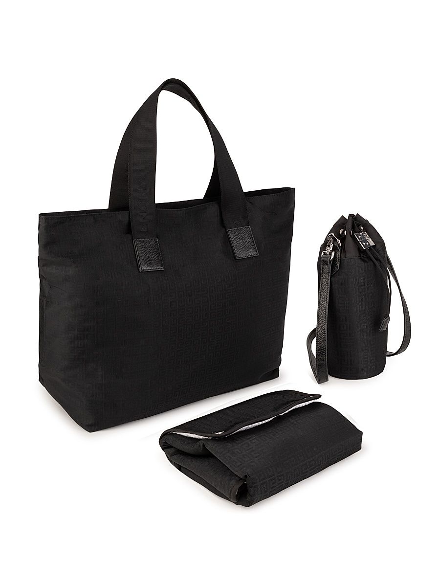Logo Jacquard Changing Bag - Black