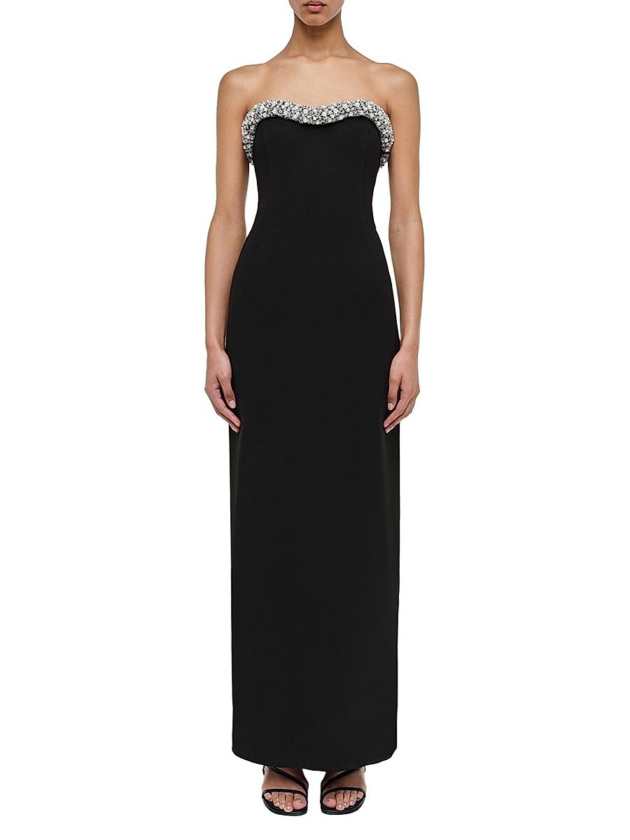 Women's Riona Embellished Strapless Bustier Gown - Black - Size 6