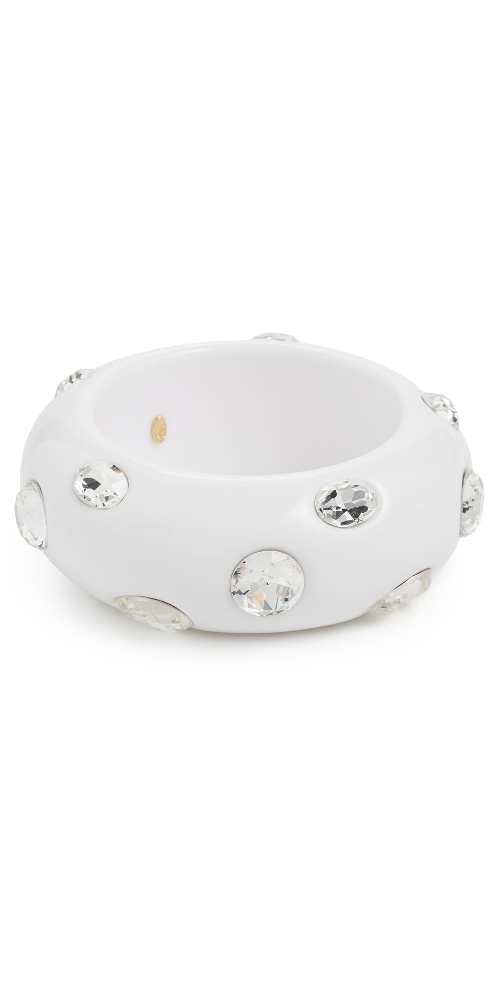 Kenneth Jay Lane Crystal Stones Domed Bangle White/Crystal One Size