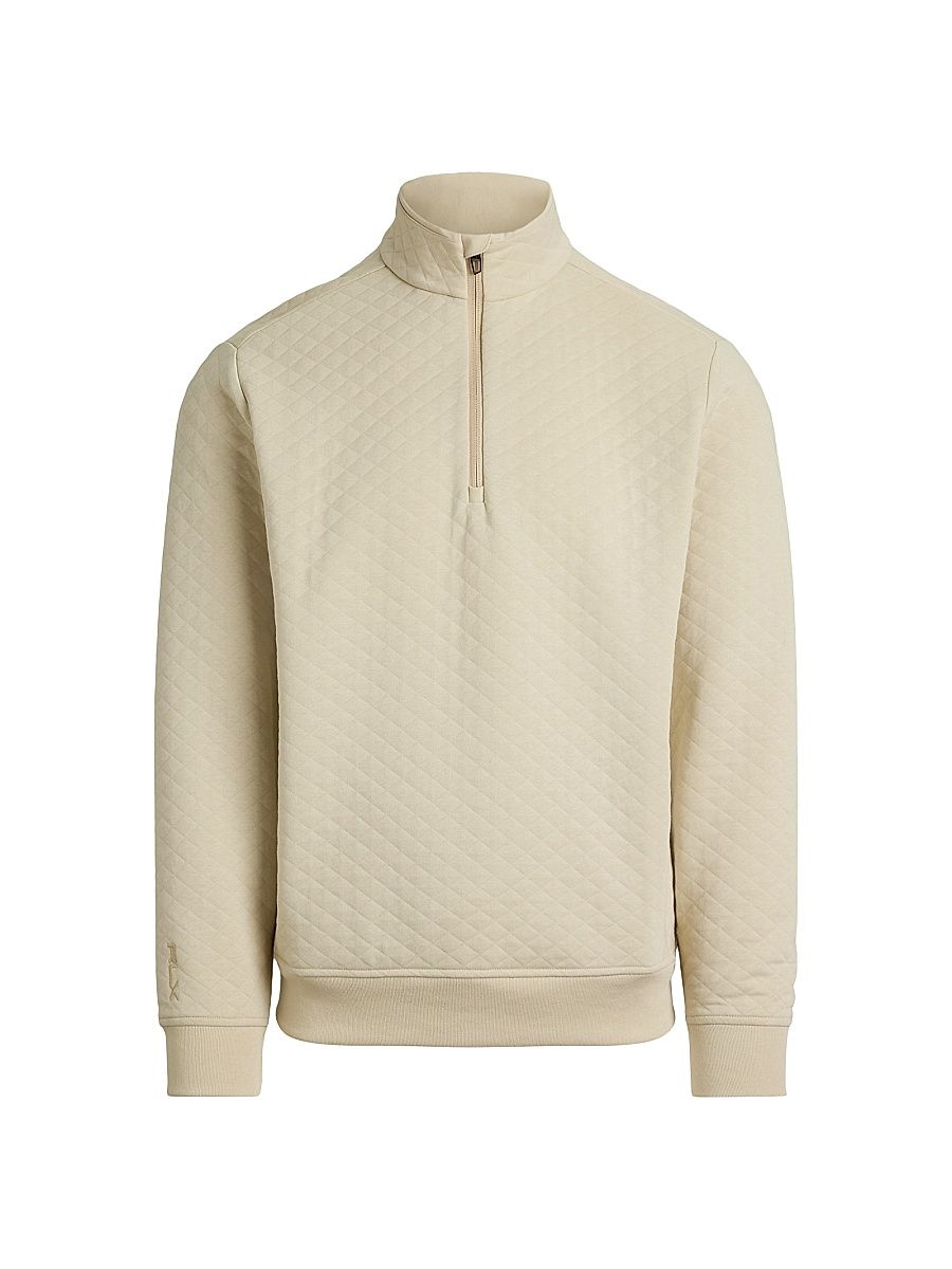 Men's Quilted Double-Knit Quarter-Zip - Basic Sand - Size XL