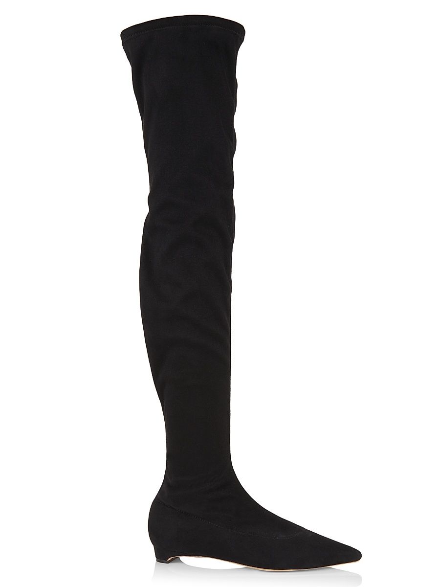 Women's Nicoletta Vegan Suede Over-The-Knee Boots - Black Suede - Size 7