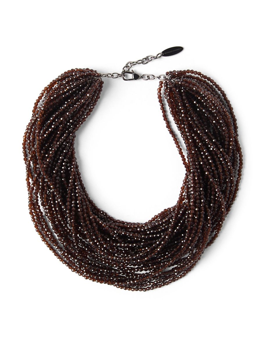Women's Brown Vetro and Sterling Silver Choker - Brown