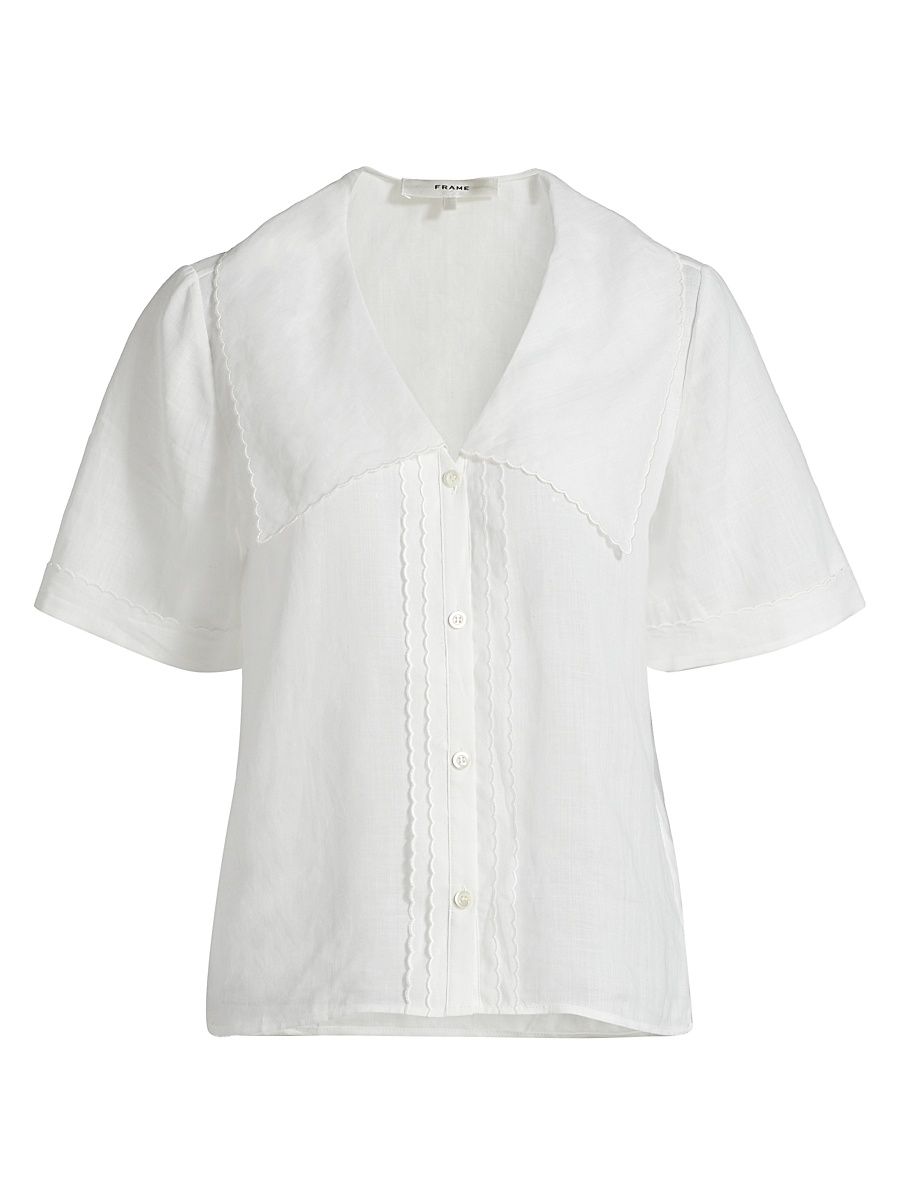 Women's The Ramie Sailor Top - White - Size Large