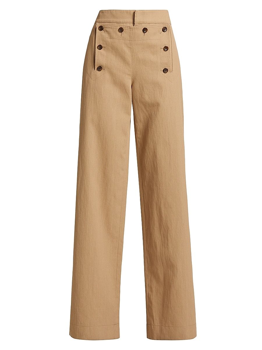Women's Lucas Button-Front-Panel Pants - Desert Beige - Size 12