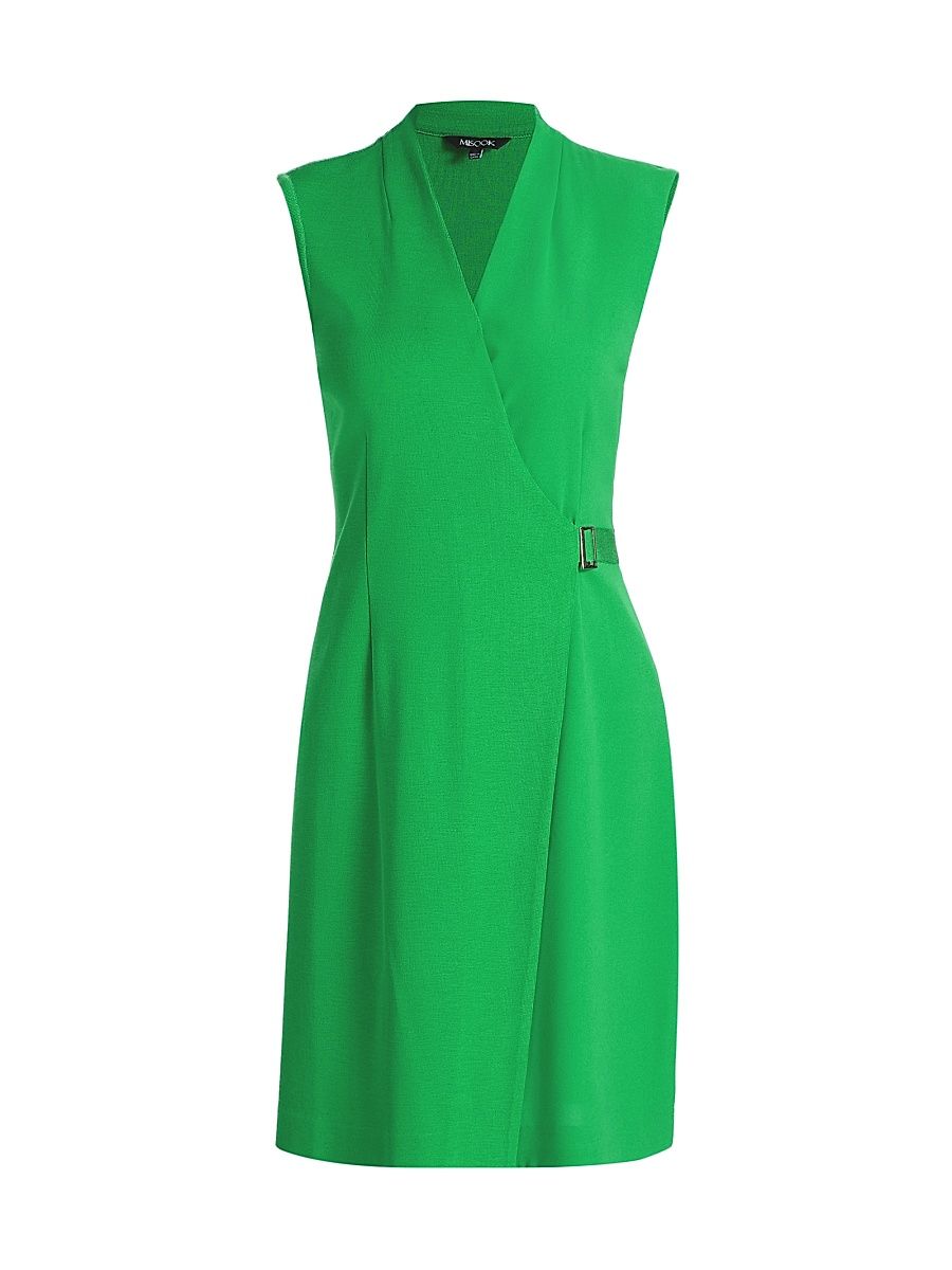 Women's Faux-Wrap Sheath Minidress - Clover Field - Size XXL