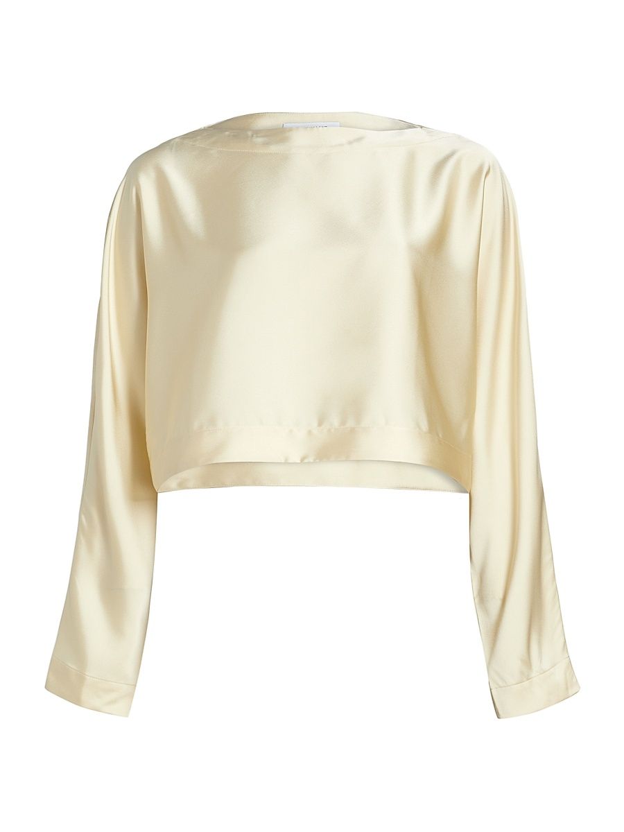 Women's Cristiana Satin Top - Pastel Yellow - Size Large