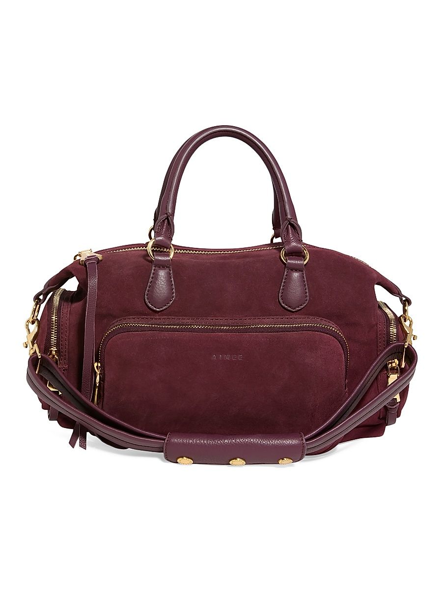 Women's Away We Go Suede Satchel Bag - Cherry