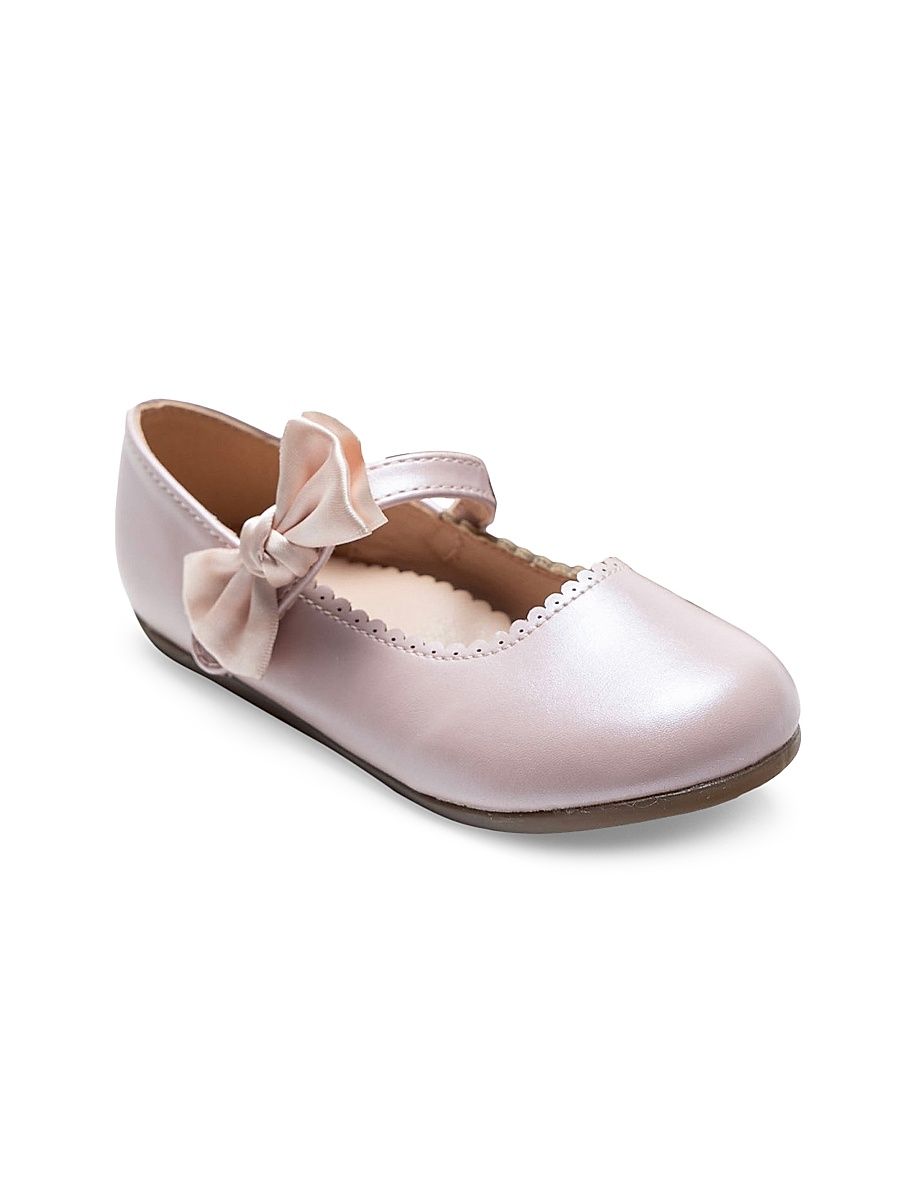 Baby Girl's Satin Elodie Rhinestone Bow Flats - Pink - Size 10.5 (Toddler)