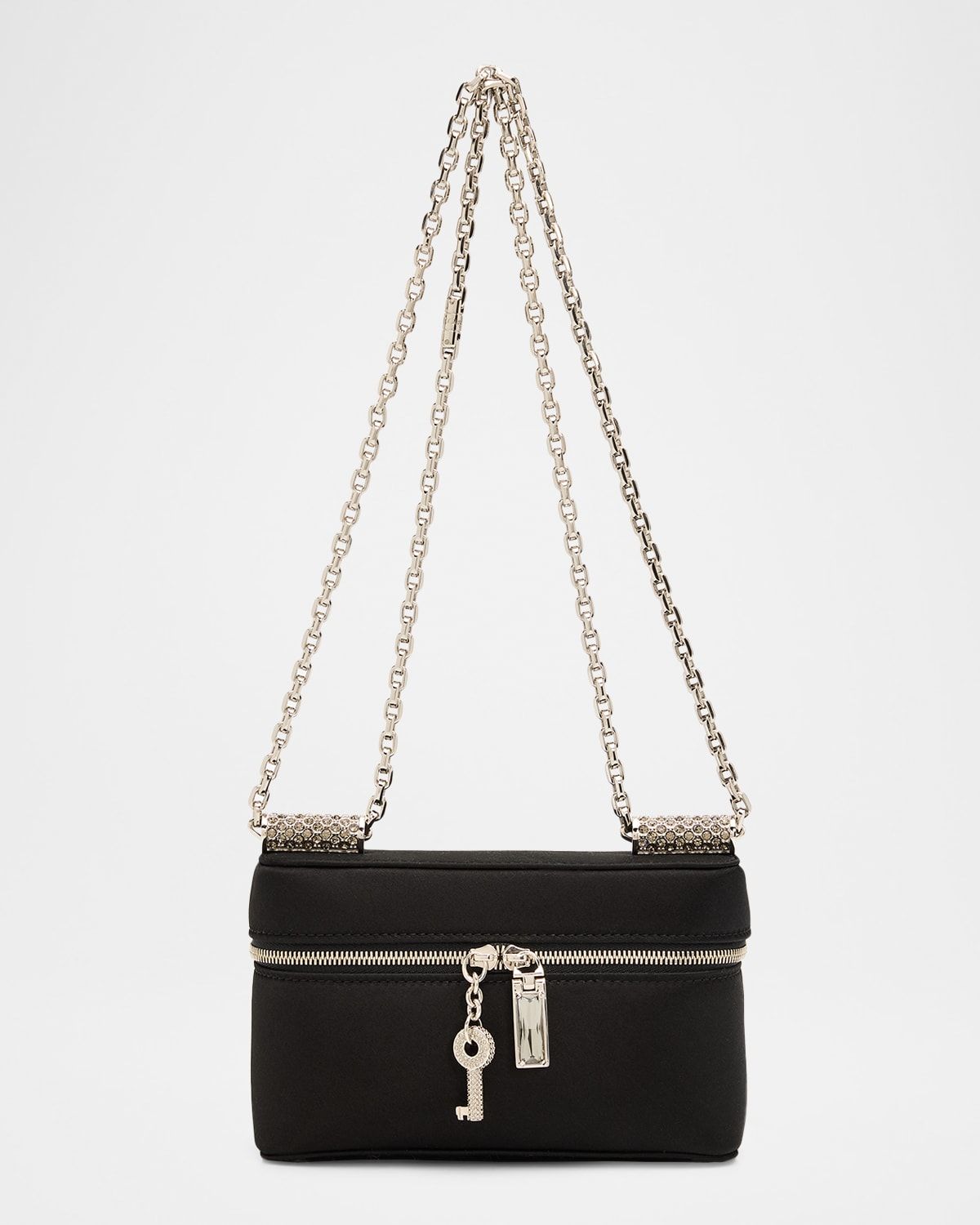 Charm-Embellished Leather Shoulder Bag
