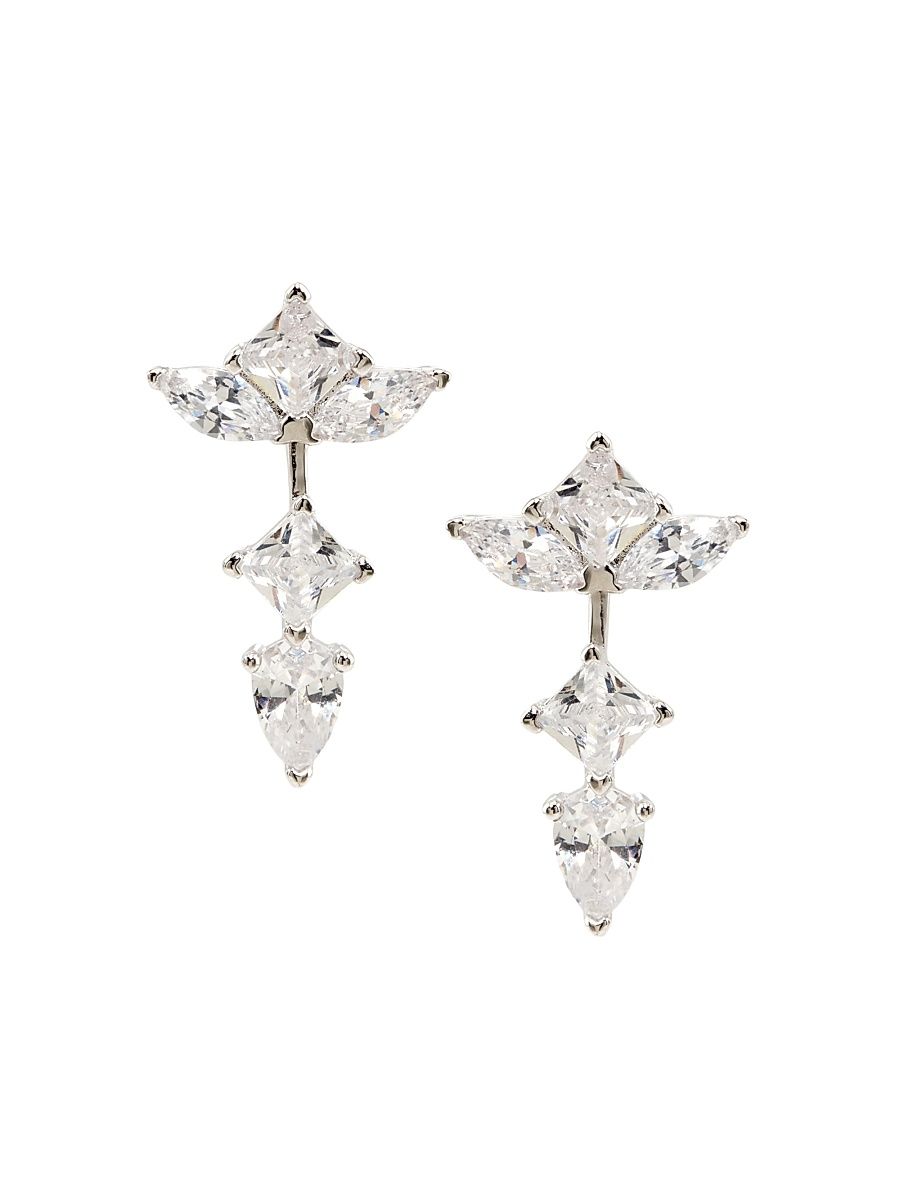 Women's Sterling Silver & Cubic Zirconia Ear Jackets - Silver