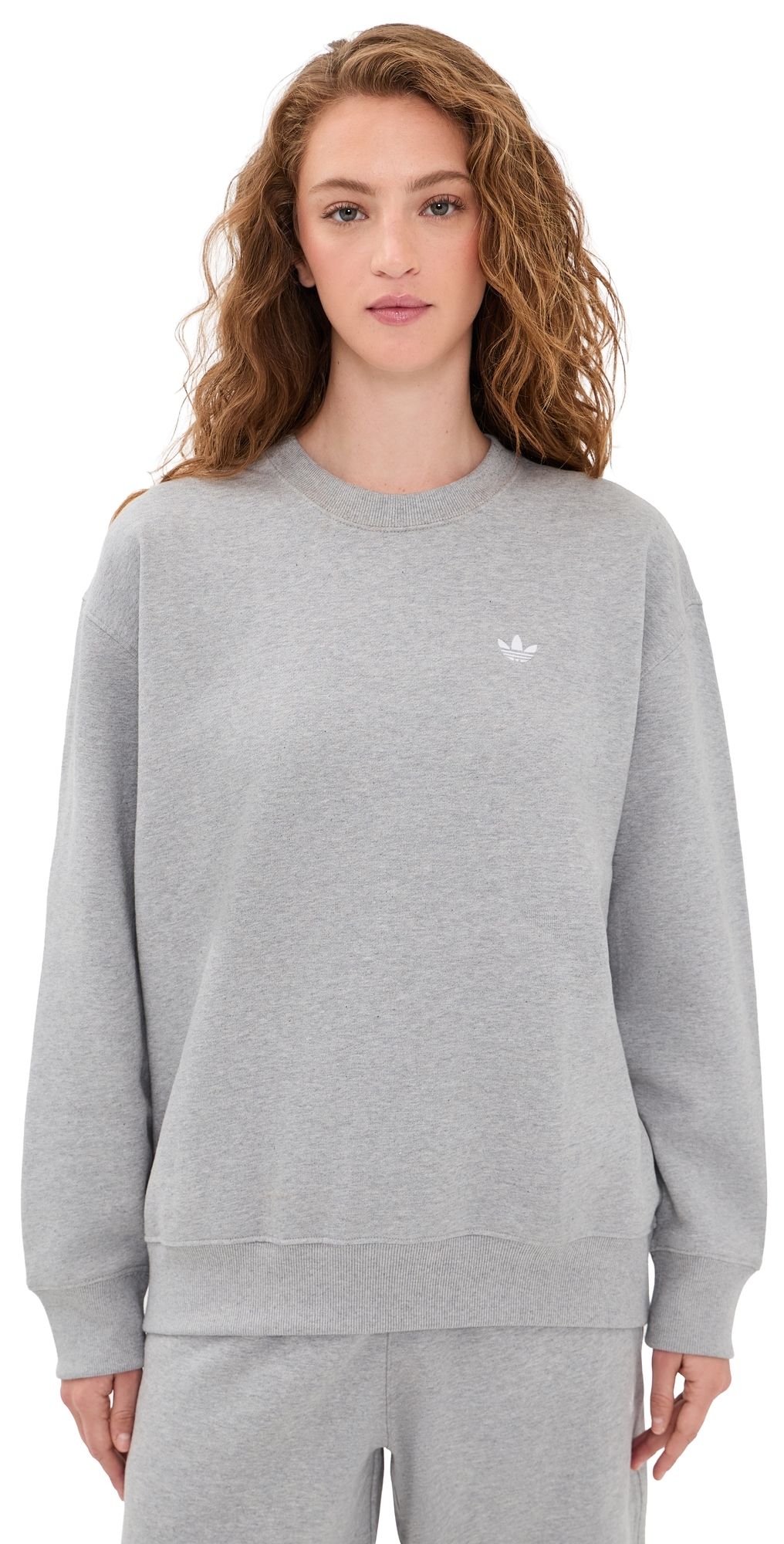 adidas Essential Fleece Crew Sweatshirt Medium Grey Heather M