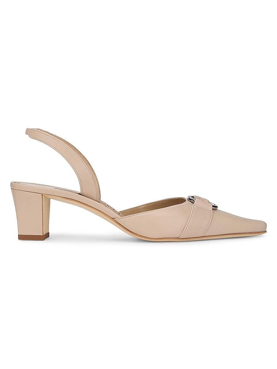 Women's Trixa 50MM Leather Pumps - Beige - Size 10