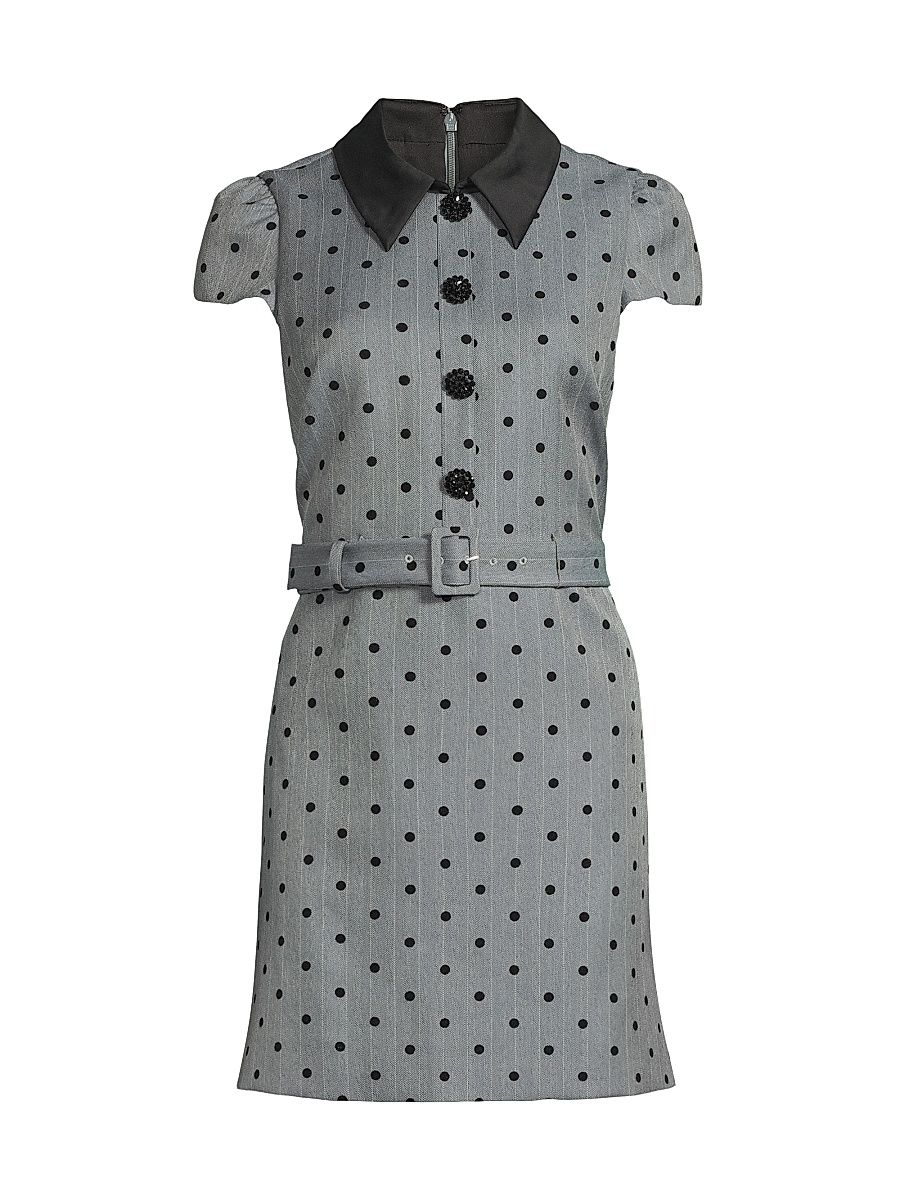 Women's Drop 11 Poppette Polka Dot Minidress - Charcoal - Size 12