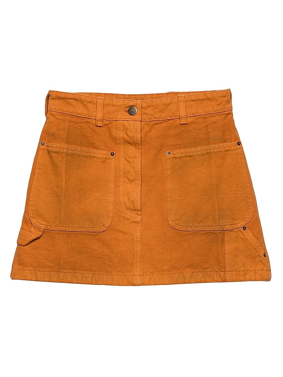 Women's Canvas Mini-Skirt - Orange - Size 10