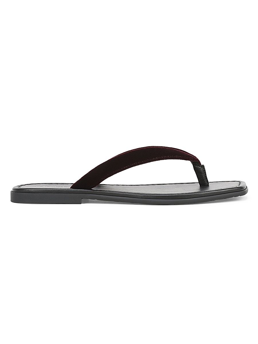 Women's Clea Velvet Thong Sandals - Burgundy - Size 11