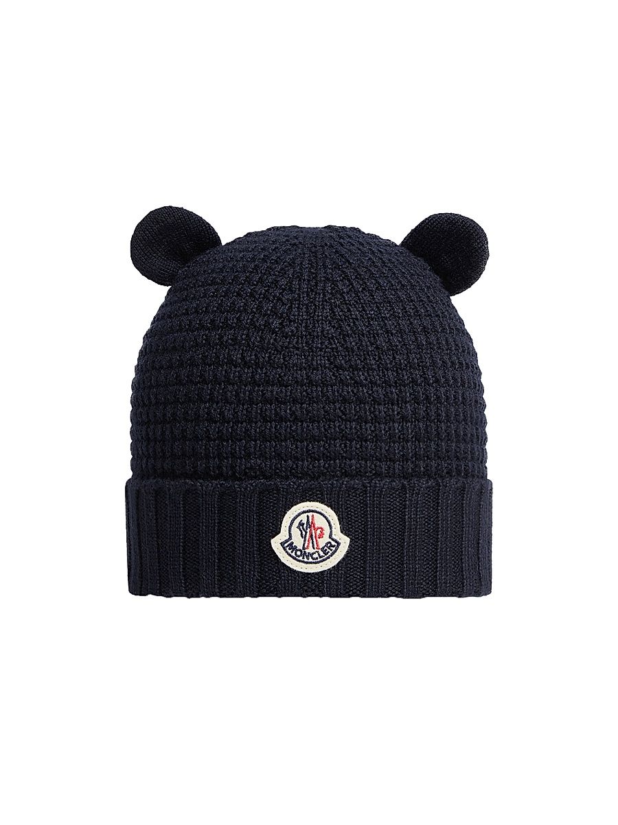 Men's Baby's Beanie Hat in Wool - Navy Blue - Size XXS