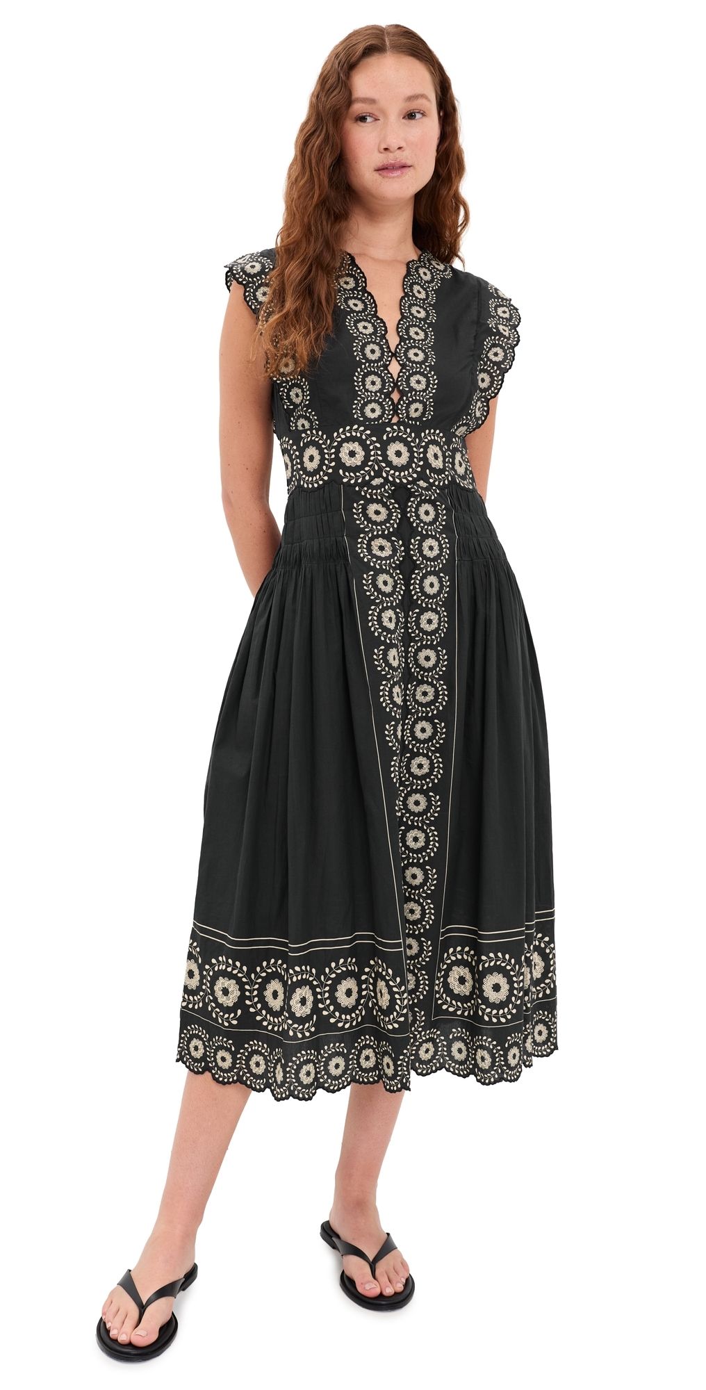 Sea Mirabel Print Midi Dress Black 10