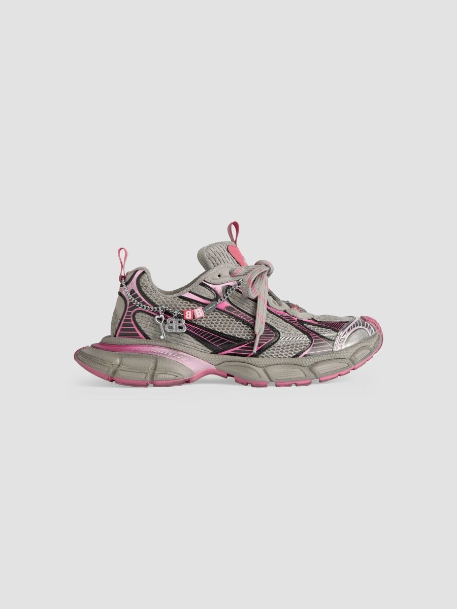 Balenciaga Women's 3XL Gradient Sneakers with Charms - Grey Pink - Size 4
