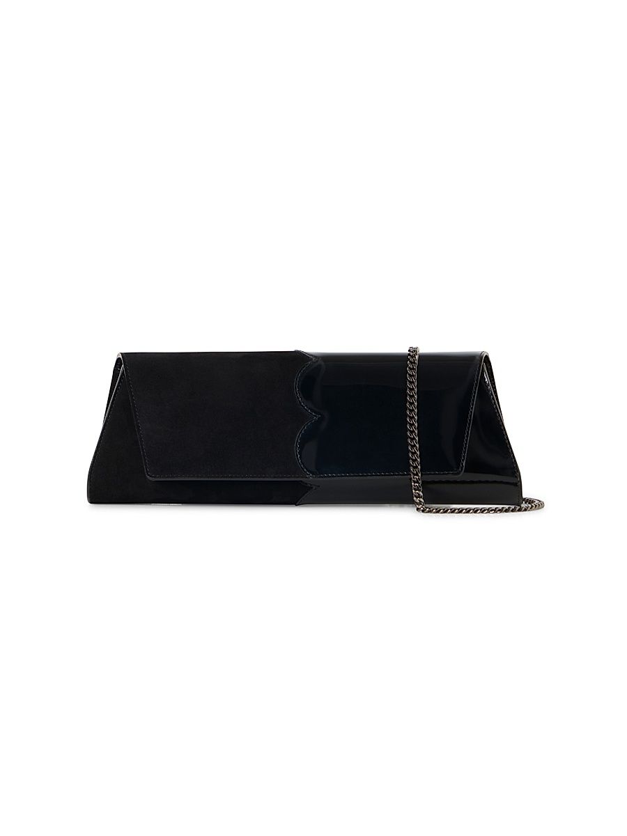 Women's Small Anouk Patchwork Trapezoid Clutch - Black
