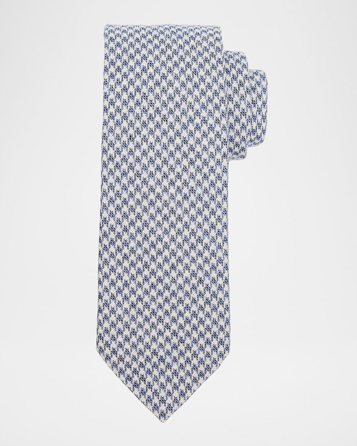 Men & apos;s Houndstooth Wool and Silk Tie