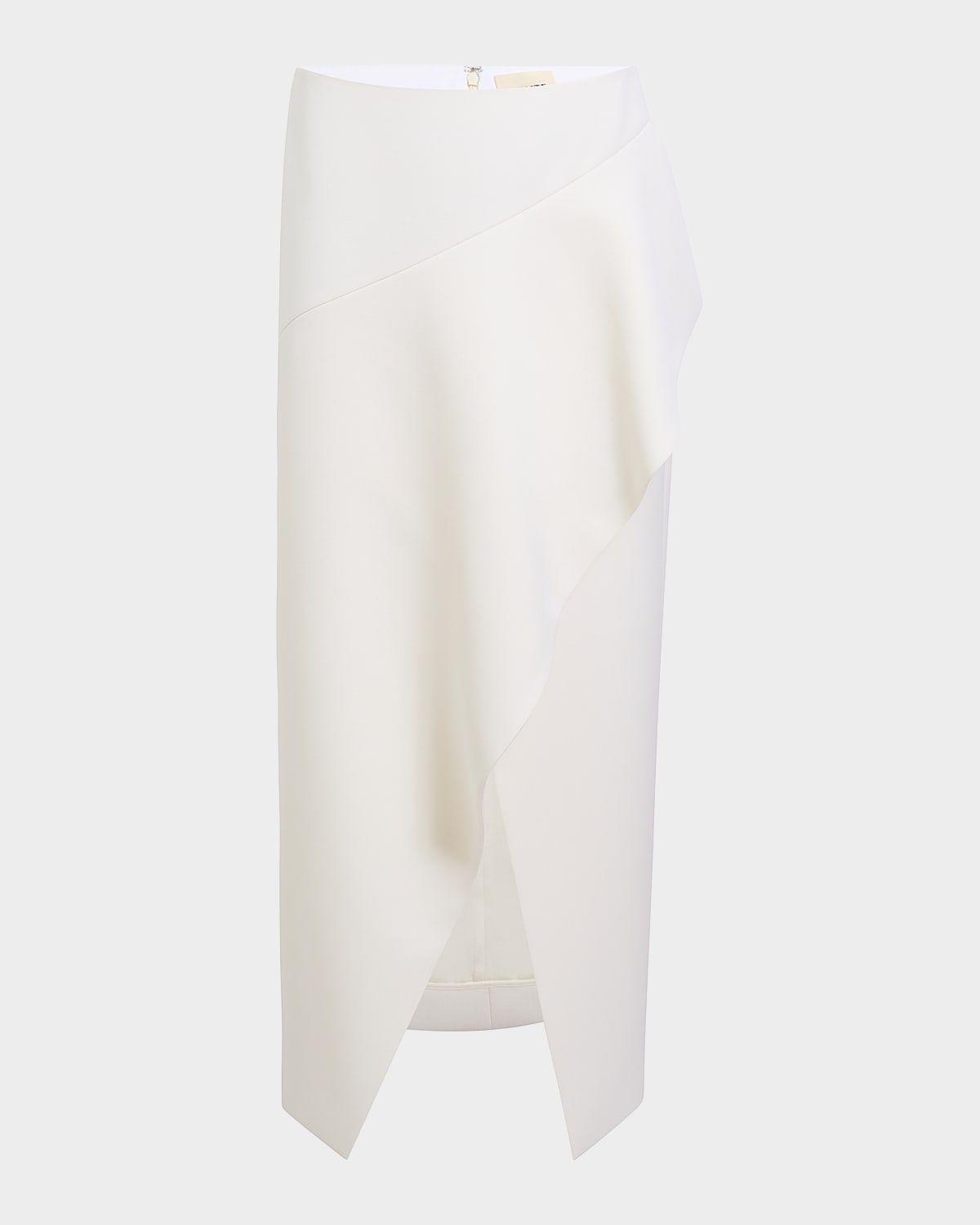 Jaia Draped Wool Crepe Midi Skirt