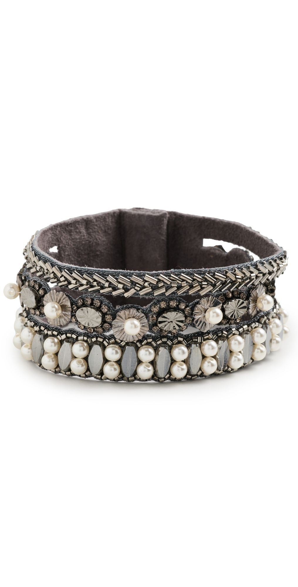 Deepa Gurnani Deepa by Deepa Gurnani Ascanaia Bracelet Gunmetal One Size