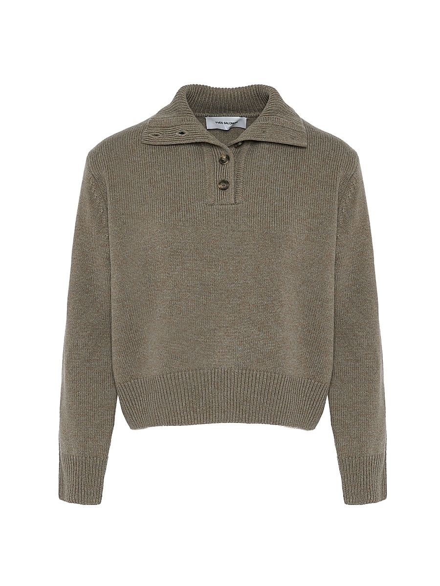 Women's Wool-Cashmere Stand-Collar Sweater - Etretat - Size Large