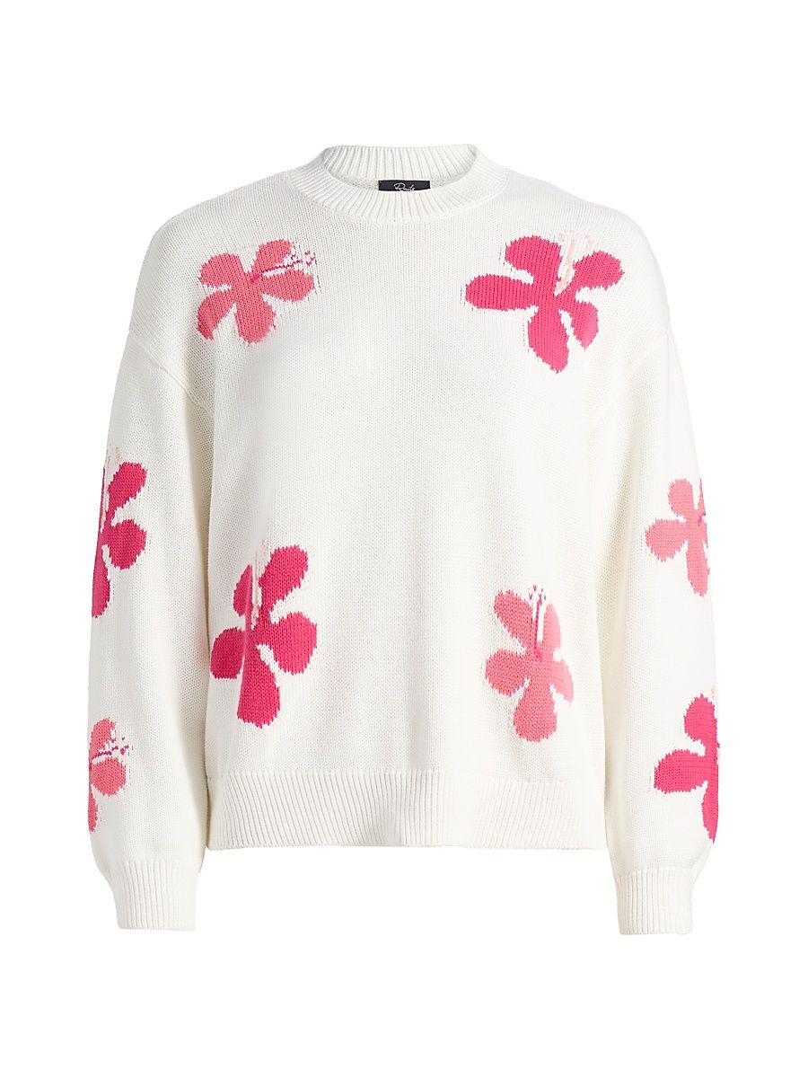 Women's Zoey Floral Cotton Sweater - Kauai - Size XL