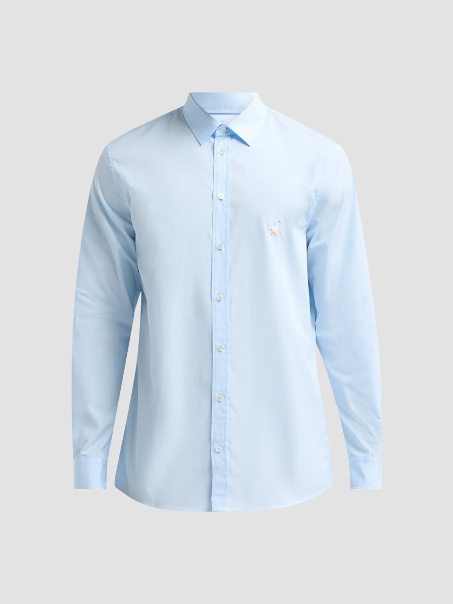 Moschino Men's Duck Cotton Poplin Shirt - Multi Light Blue - Size XXL