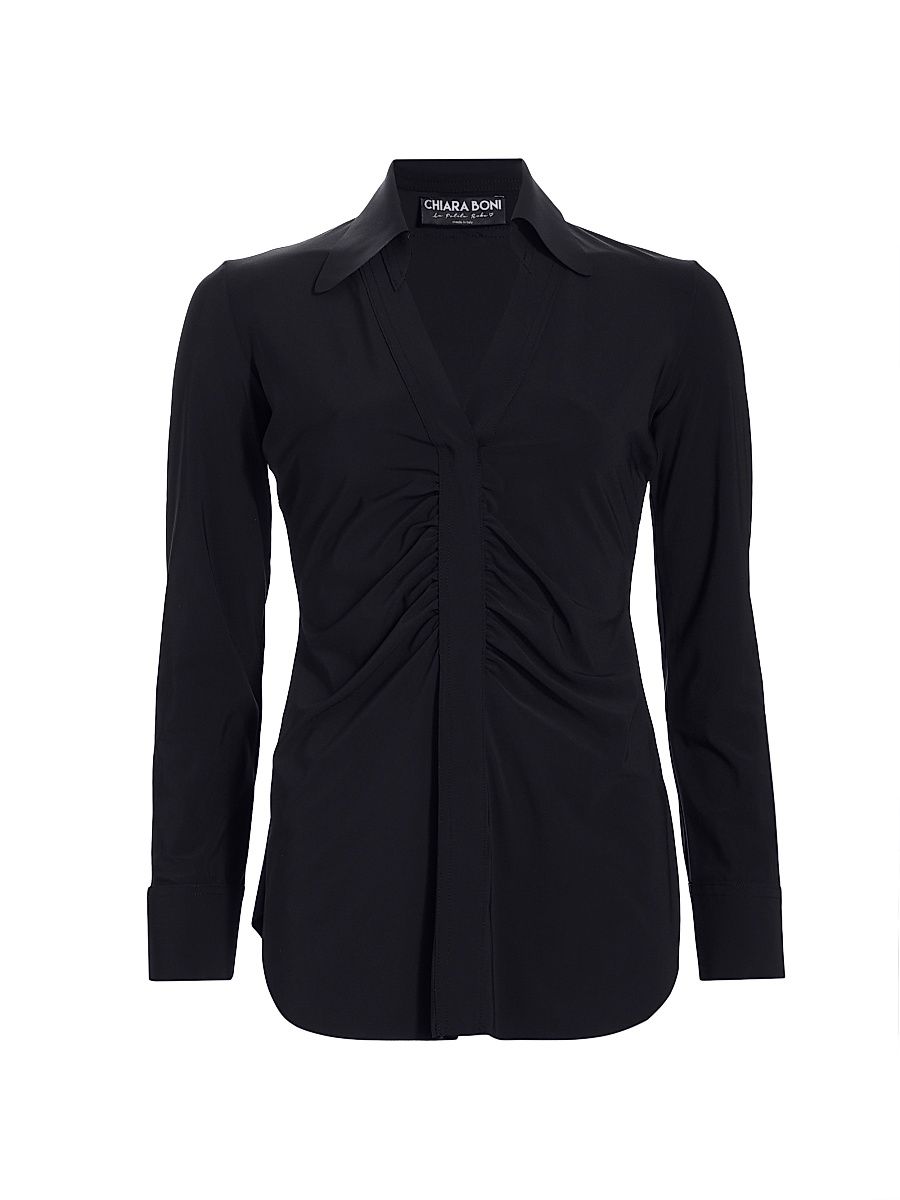 Women's Shohreh Ruched Top - Black - Size 16