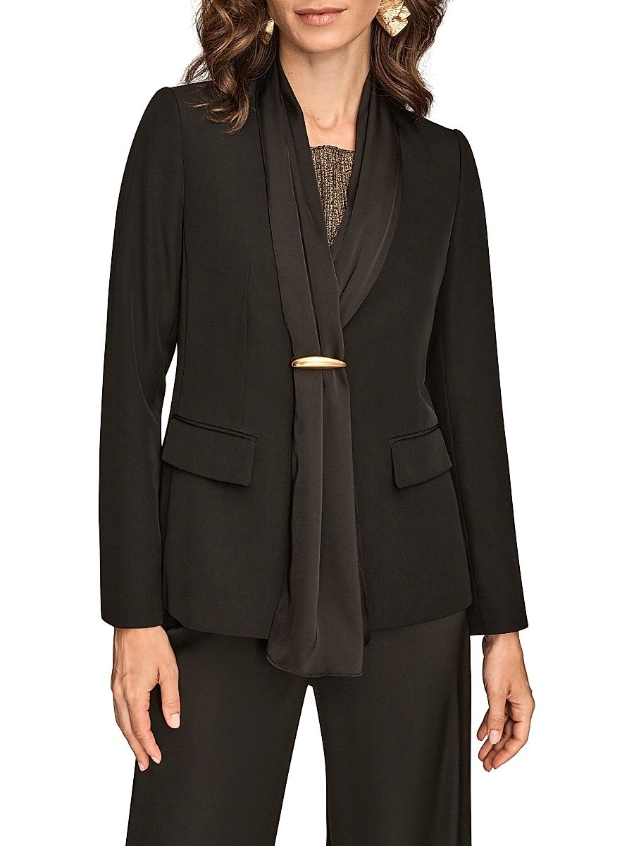 Women's October Shawl-Collar Blazer - Black - Size 4
