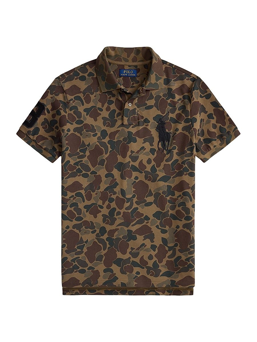 Men's Outdoorsman Print Cotton Polo Shirt - Outdoorsman Camo - Size XS